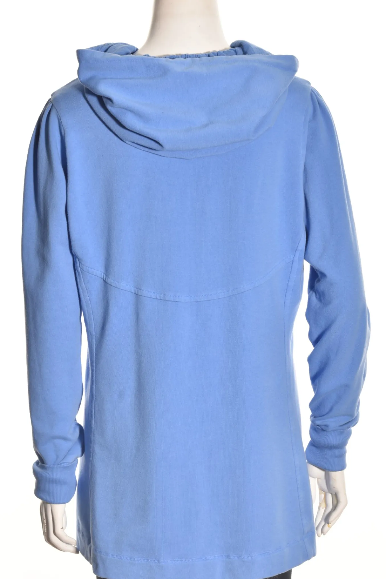 Color Me Cotton. Zip Front Hoodie With Yoke Bands Pockets.