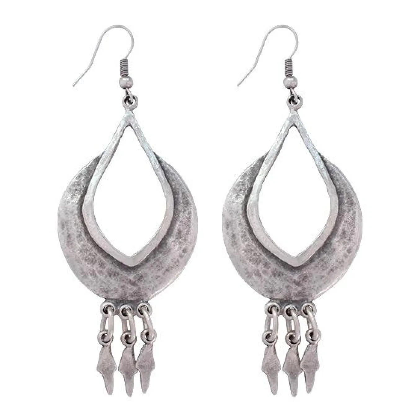 Chanour. Pewter Earrings. #Ne1041.