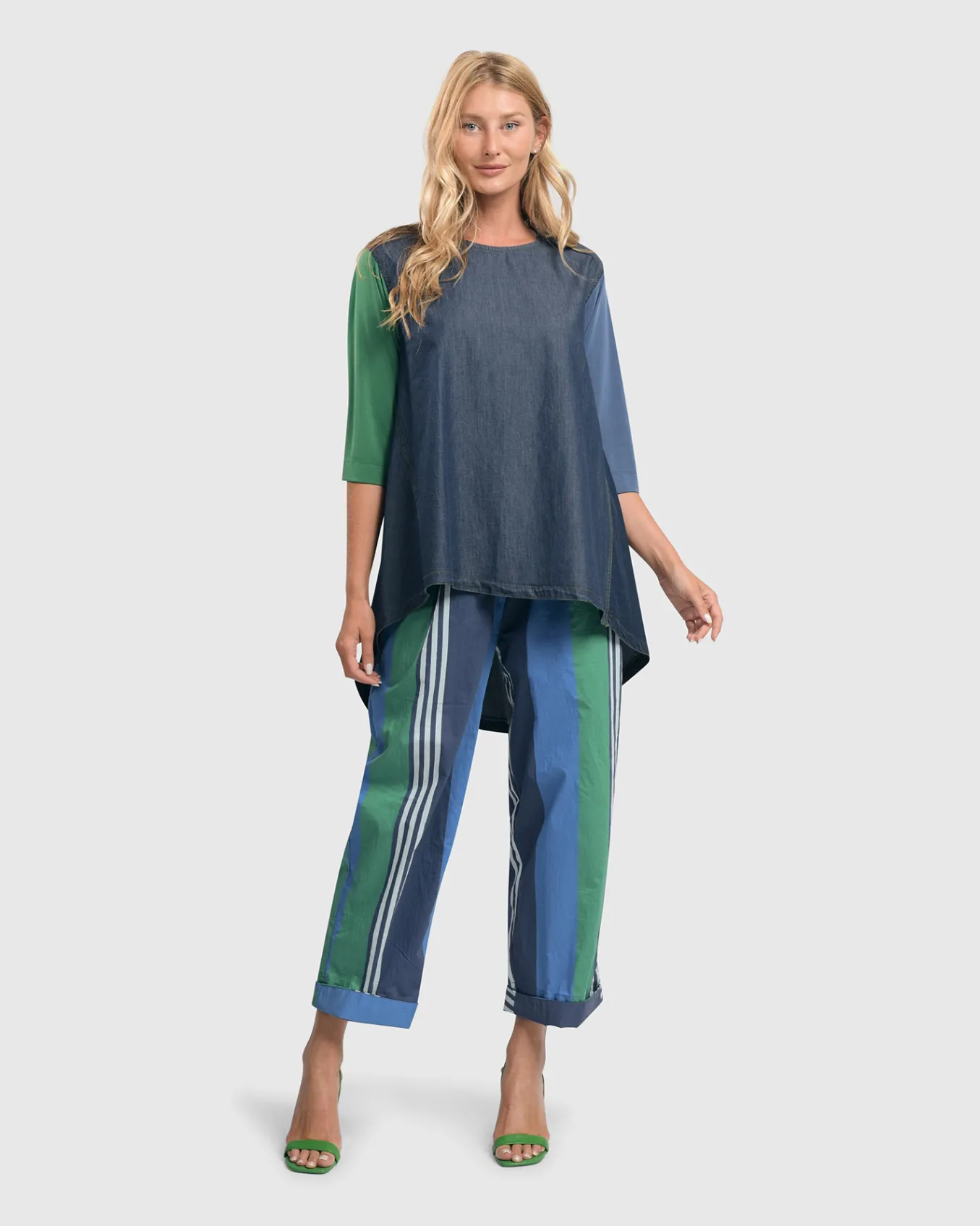 Alembika. Fresh Colorblock Hi-Lo Tunic Top.