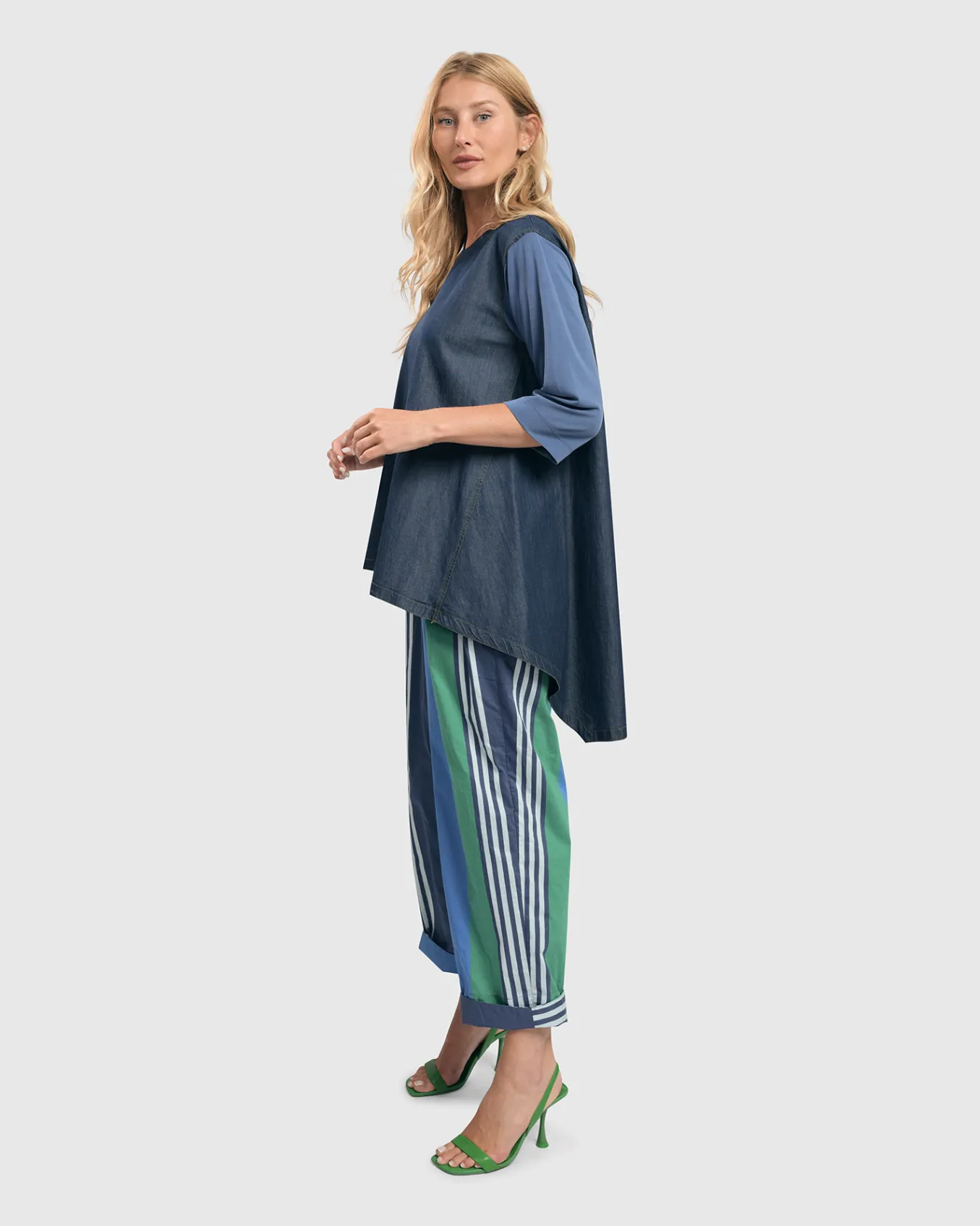 Alembika. Fresh Colorblock Hi-Lo Tunic Top.