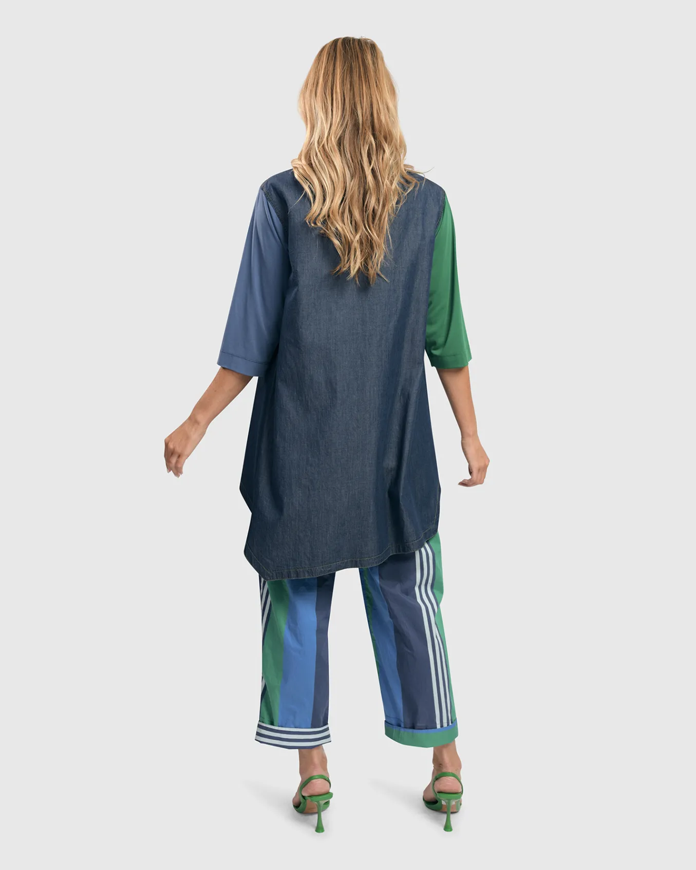 Alembika. Fresh Colorblock Hi-Lo Tunic Top.