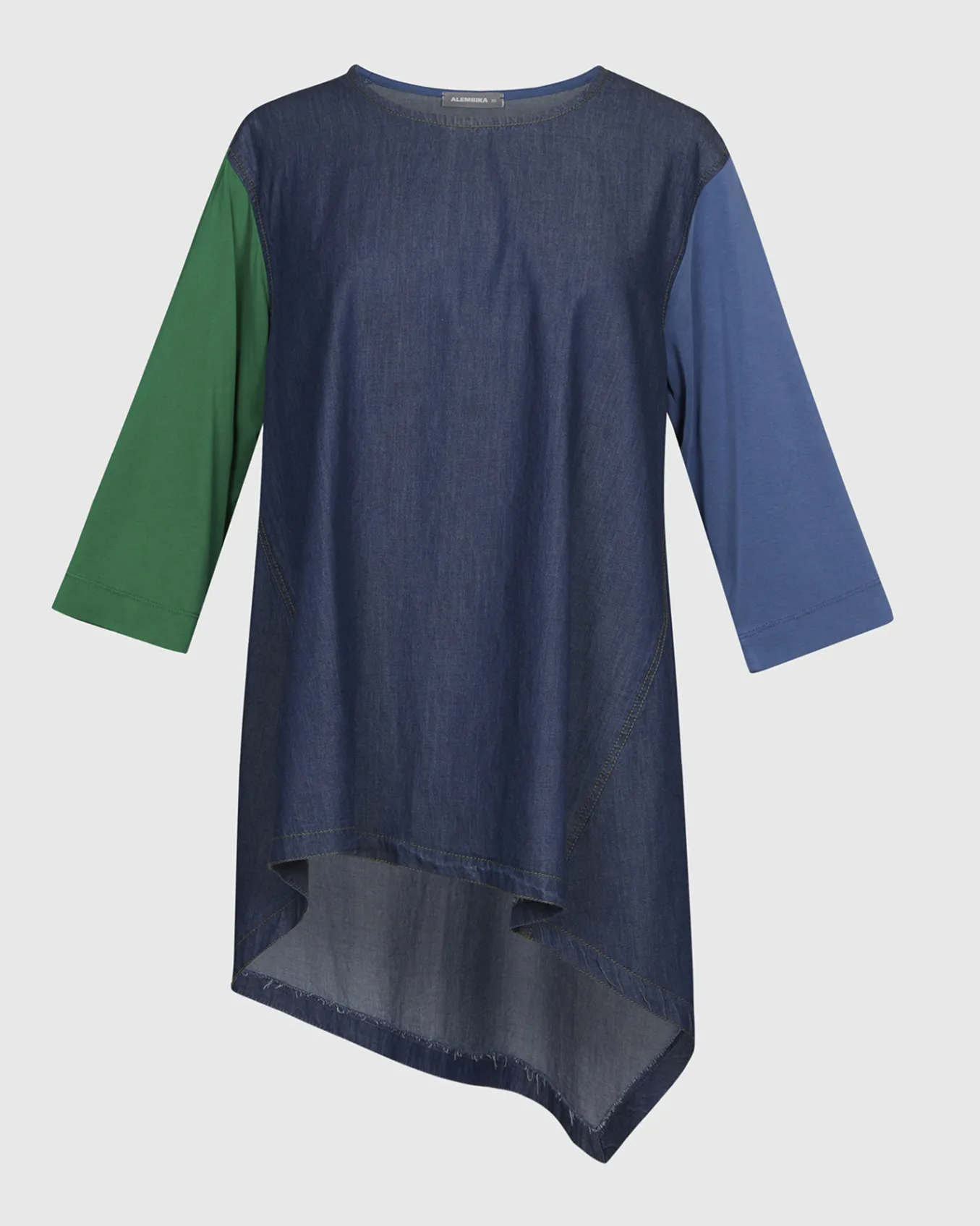 Alembika. Fresh Colorblock Hi-Lo Tunic Top.