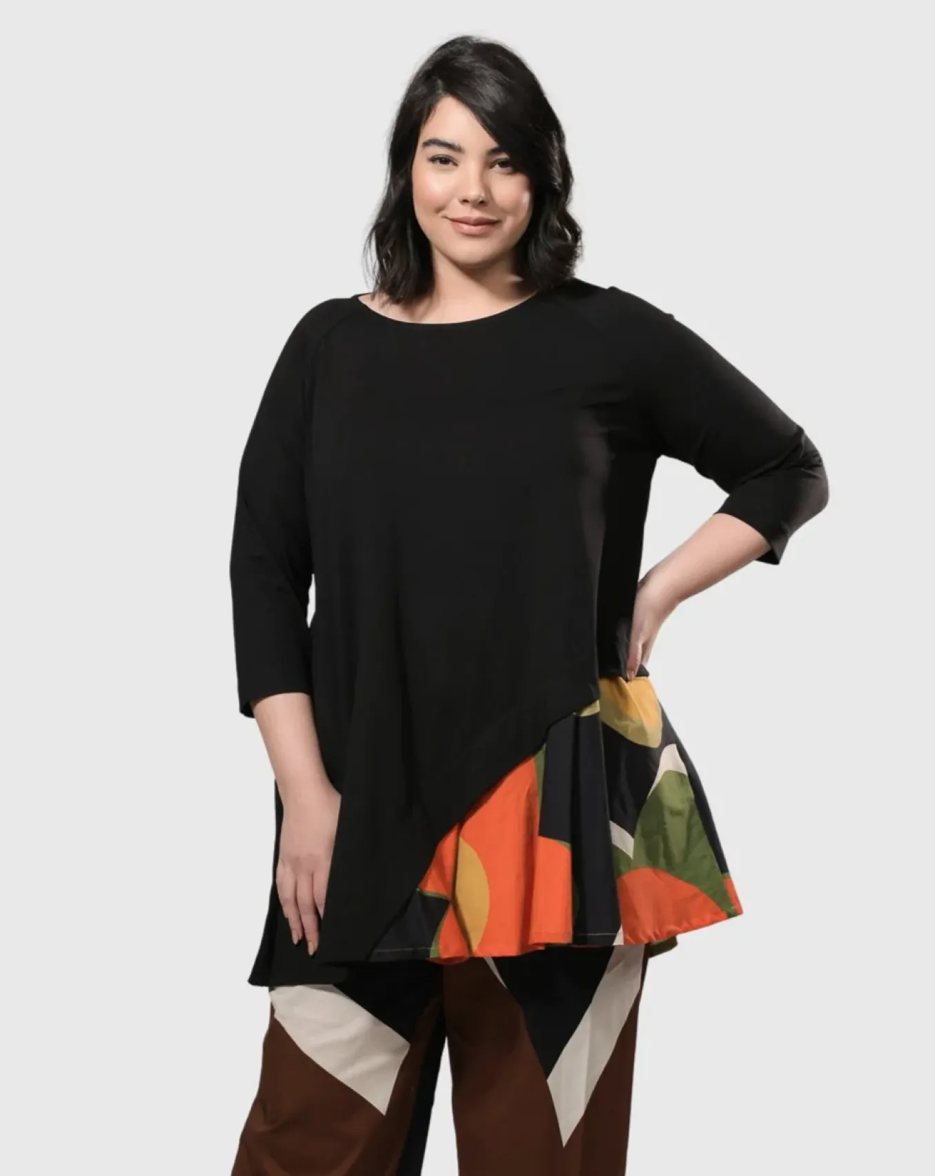 Alembika. Linda Flounce Tunic Top.