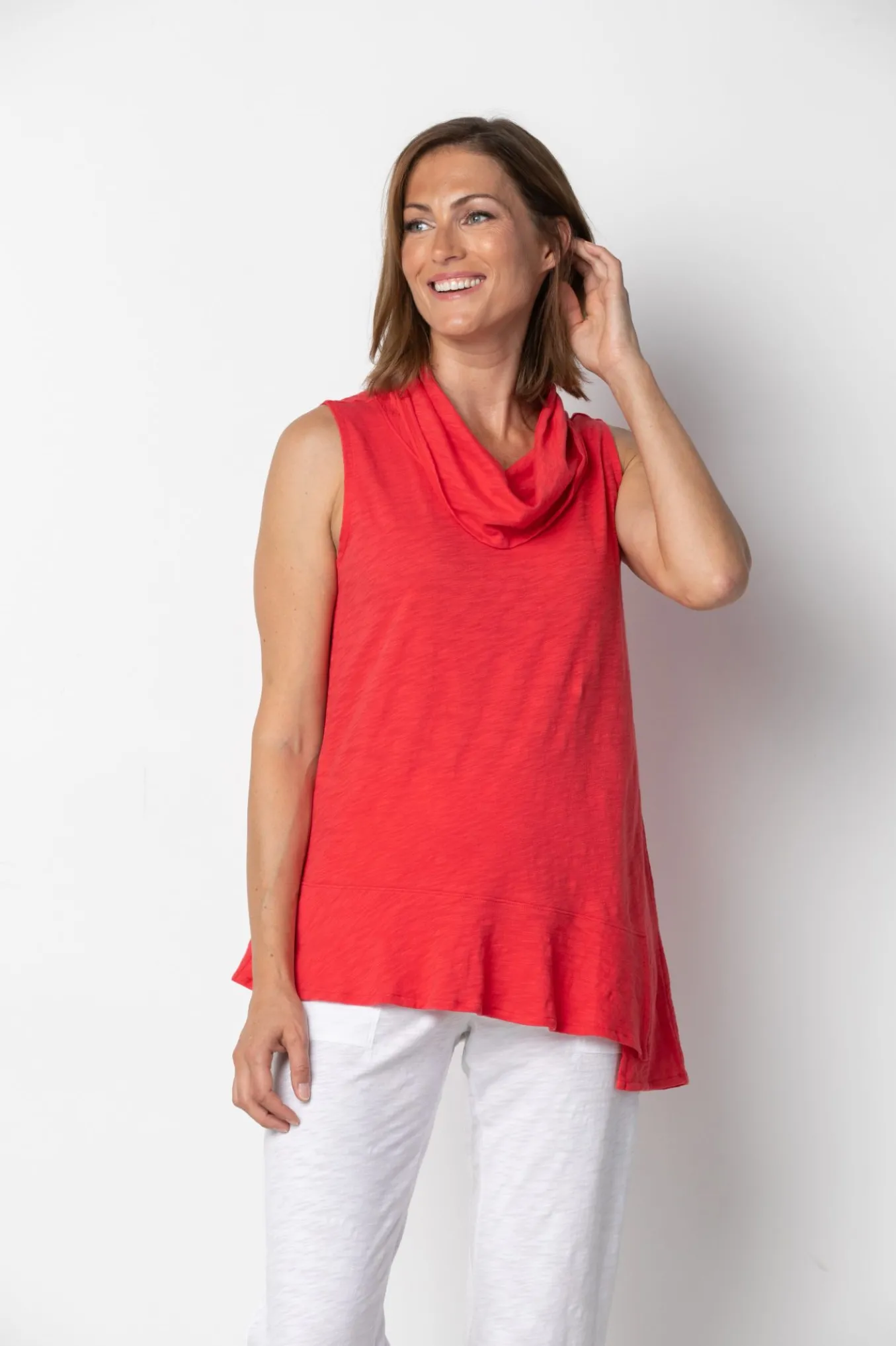 Habitat. Sleeveless Flounce Tee.