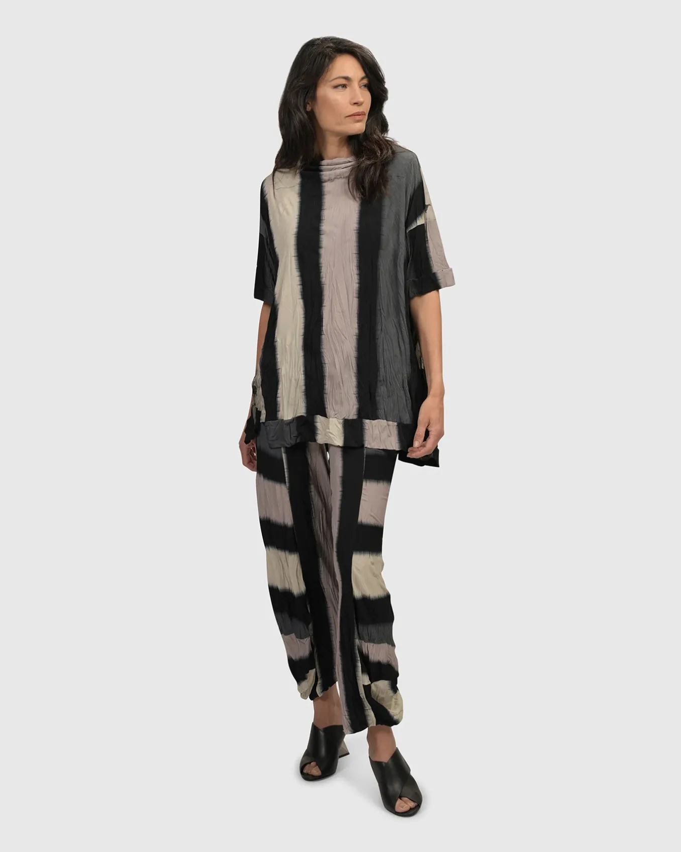 Alembika. Jess Crinkle Punto Pant In Stripe.