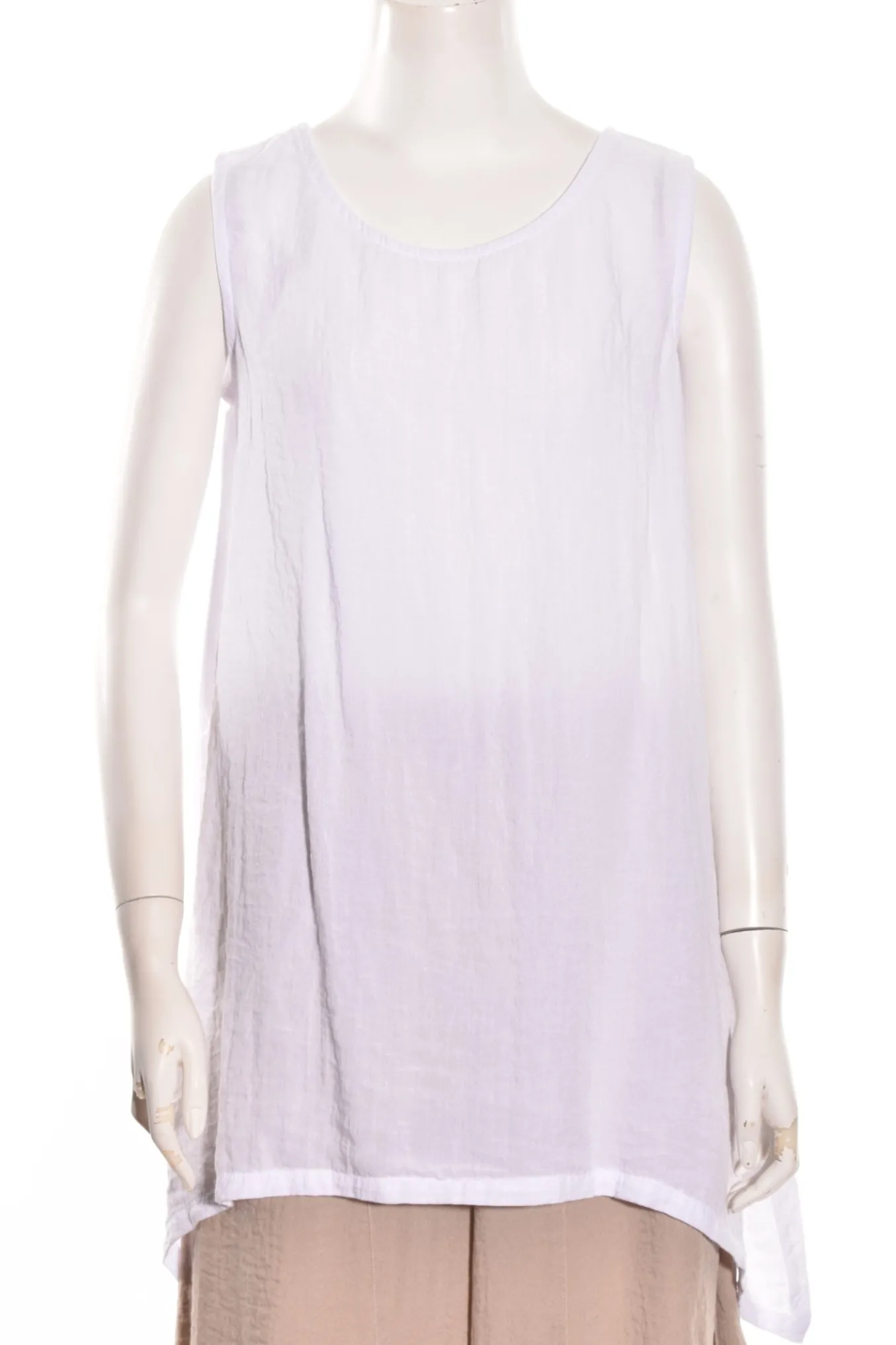 Gerties. Eleven Stitch Design. Long Tank In Crinkle Fabric.