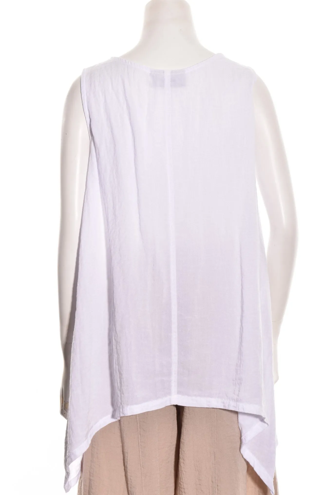 Gerties. Eleven Stitch Design. Long Tank In Crinkle Fabric.