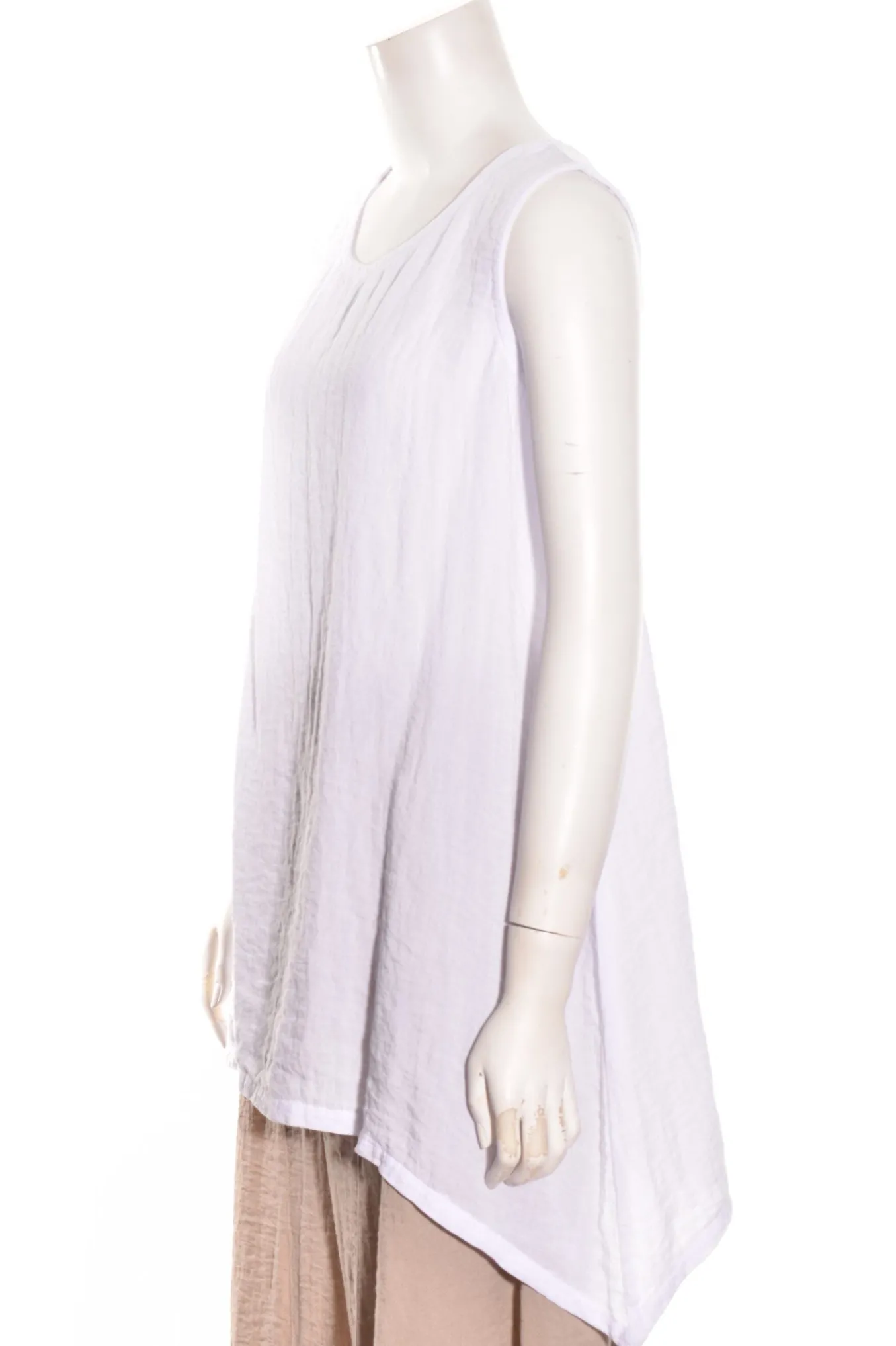 Gerties. Eleven Stitch Design. Long Tank In Crinkle Fabric.