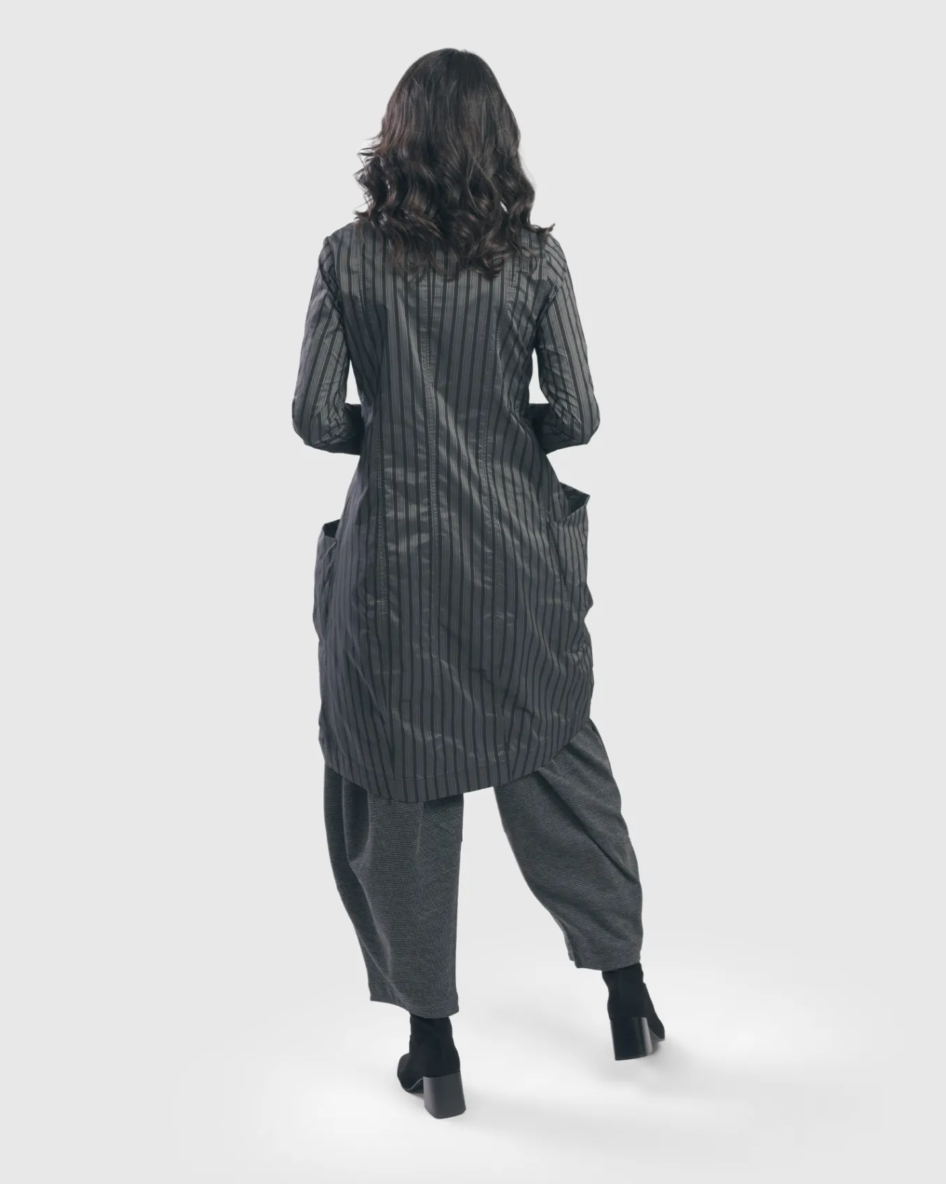 Alembika. Mirror Stripe Tie-Front Jacket.