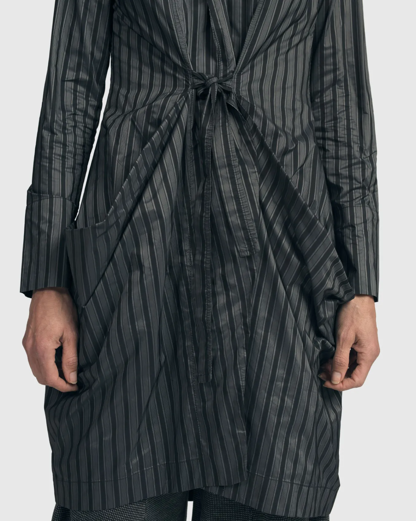 Alembika. Mirror Stripe Tie-Front Jacket.