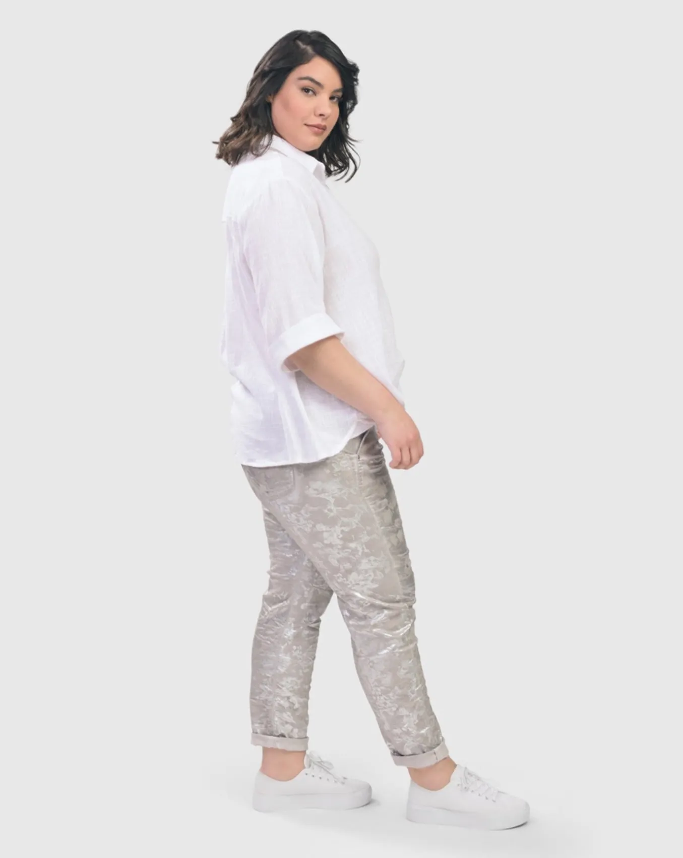 Alembika. Iconic Stretch Jeans. Floral.