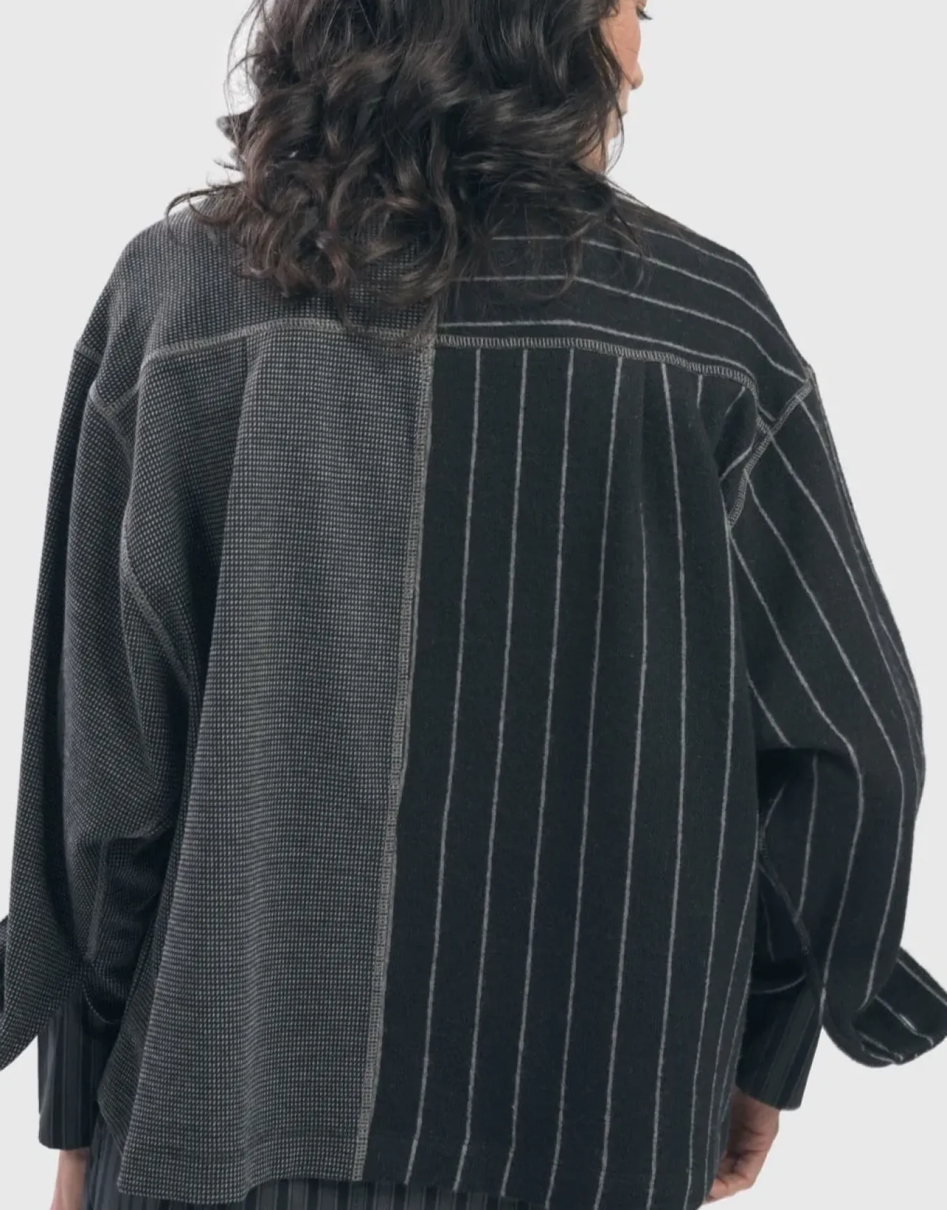 Alembika. Chalk Striped Shirt Jacket.