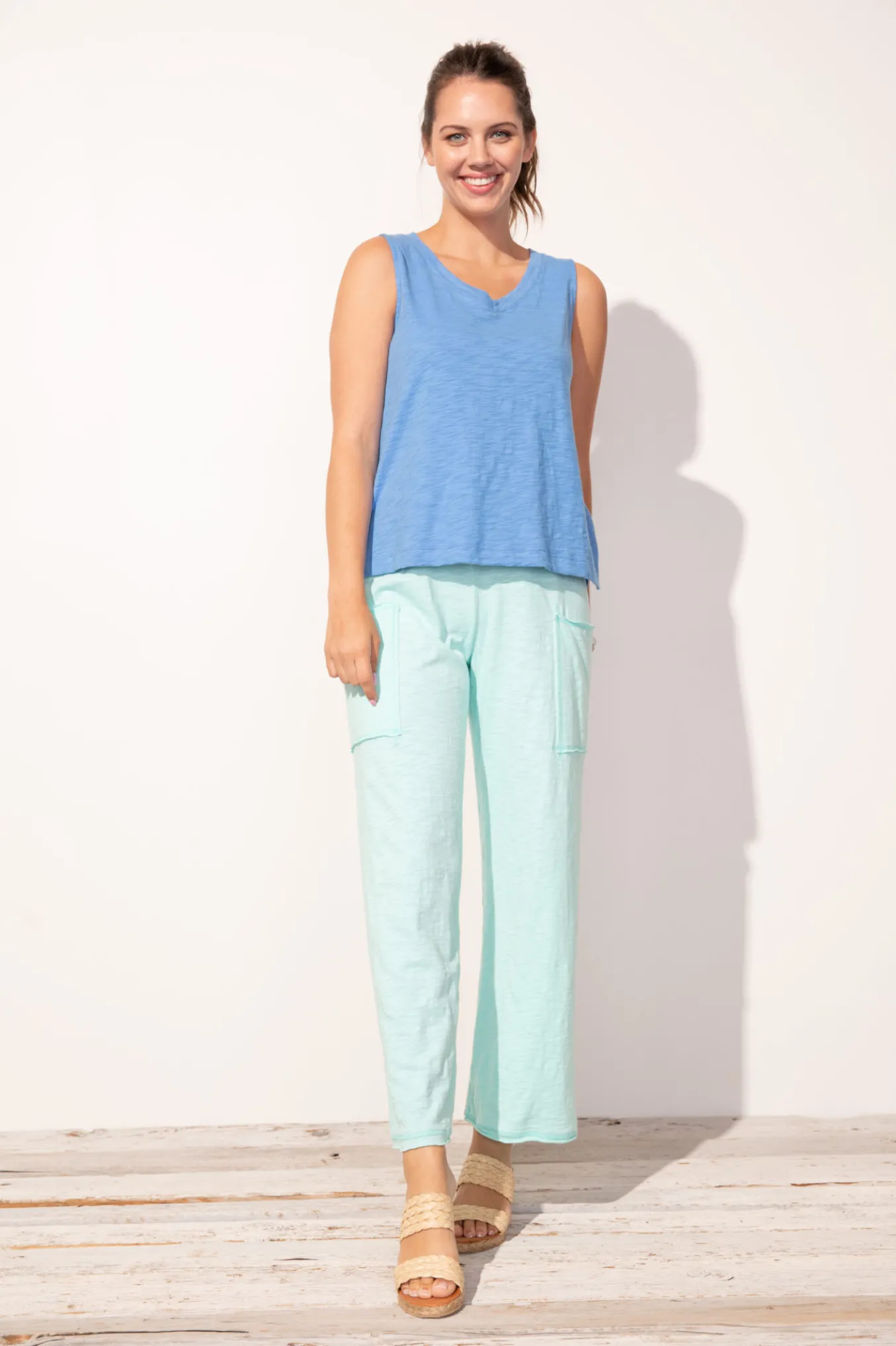 Escape. By Habitat Clothes. Cotton V-Neck Slub.