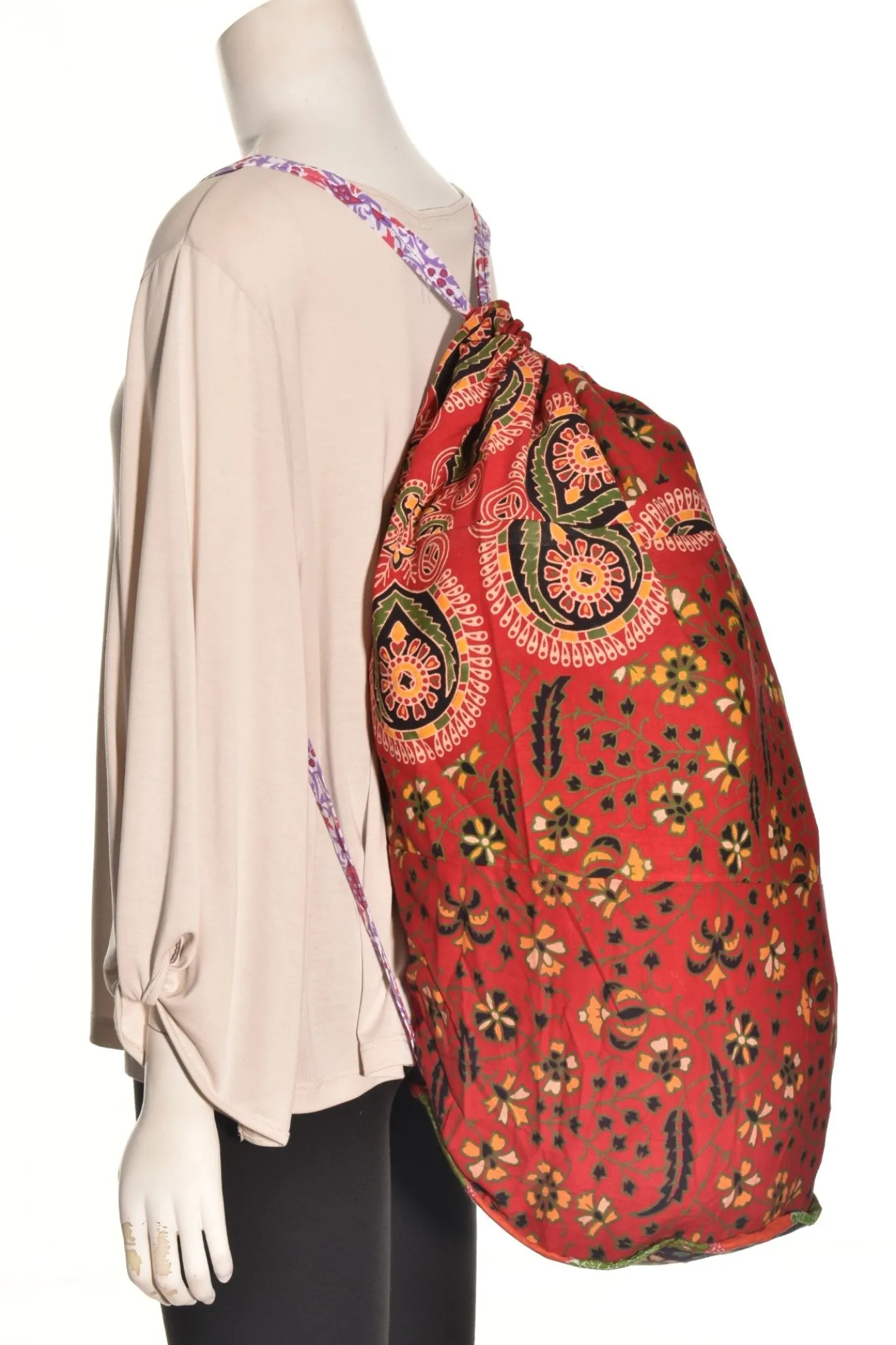 Lea's Clothing. Indian Handblock Print Backpack.