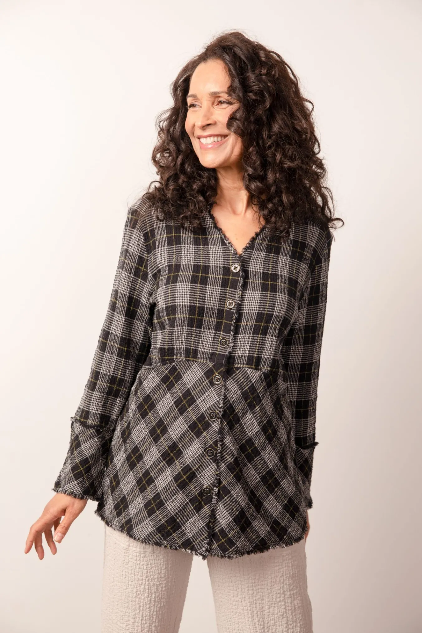 Habitat. Cozy Patterned Plaid Tunic.