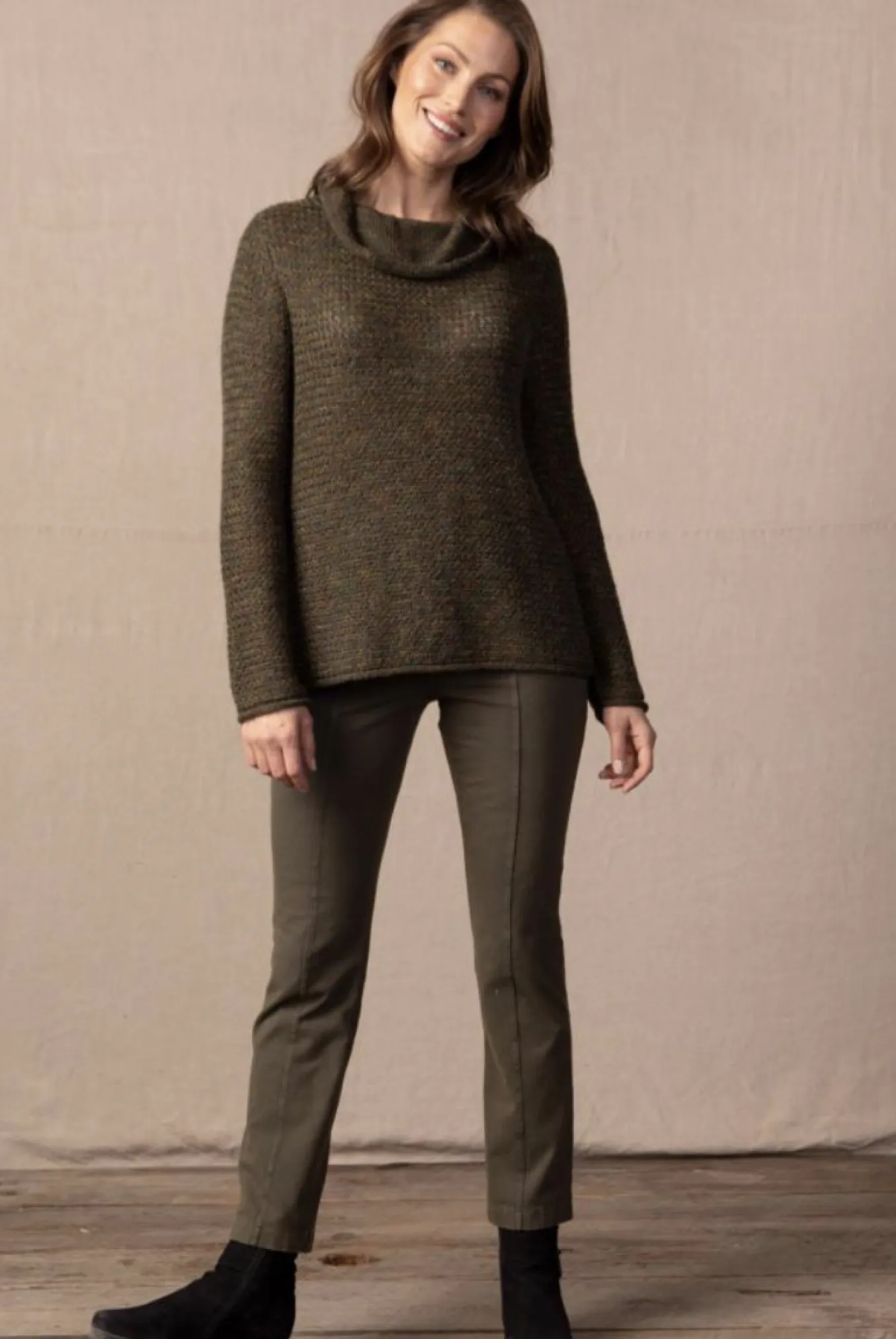 Habitat. Fall Foliage Cowl Pullover Sweater.