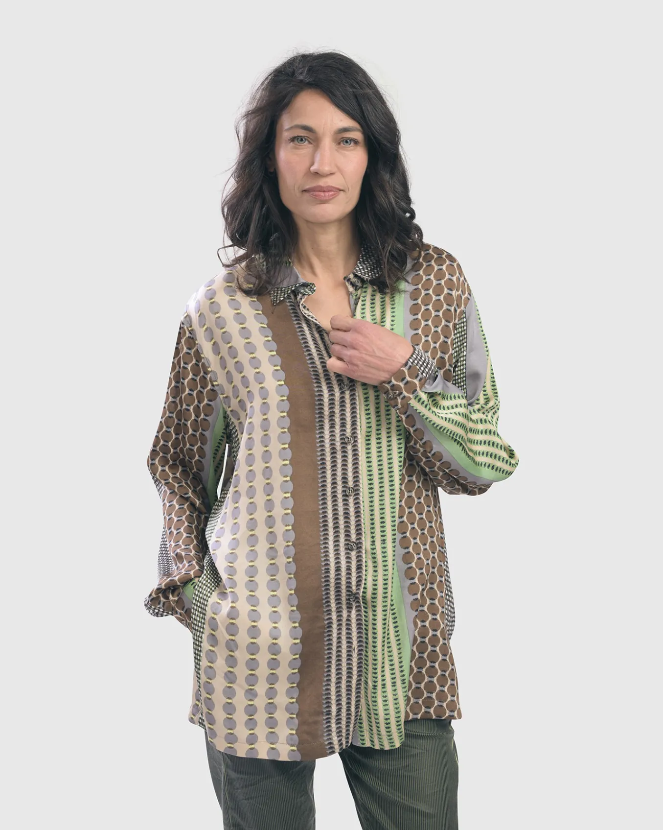 Alembika. Ella Button Up Tunic Shirt.