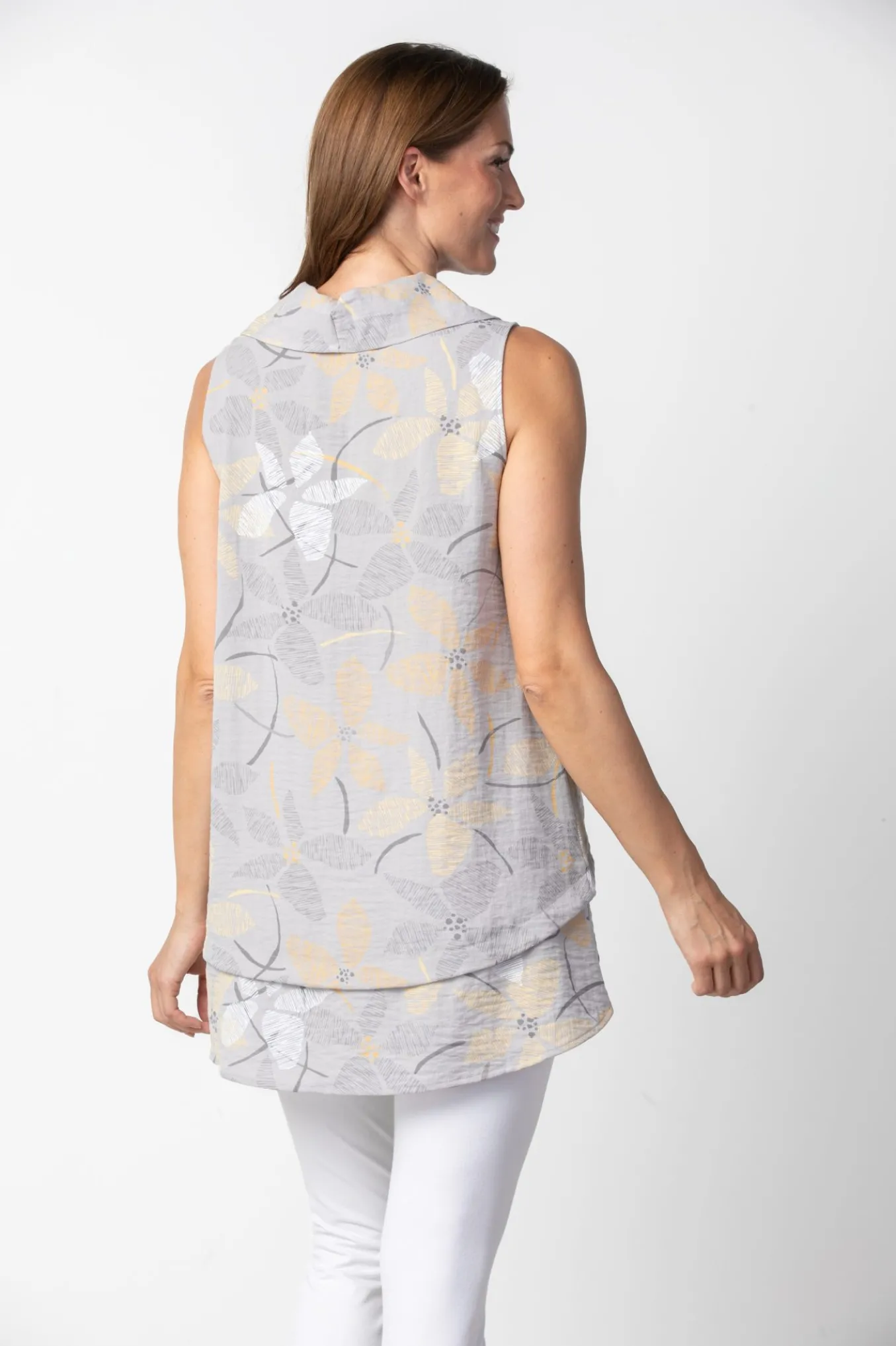 Habitat. Mixed Drape Collar Tunic.